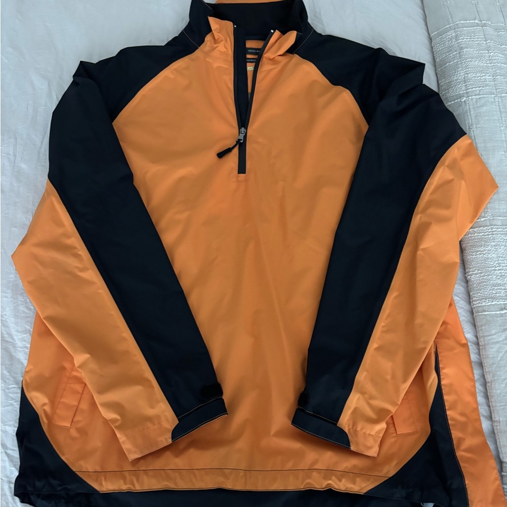 Greg Norman Collection Orange and Black Windbreaker